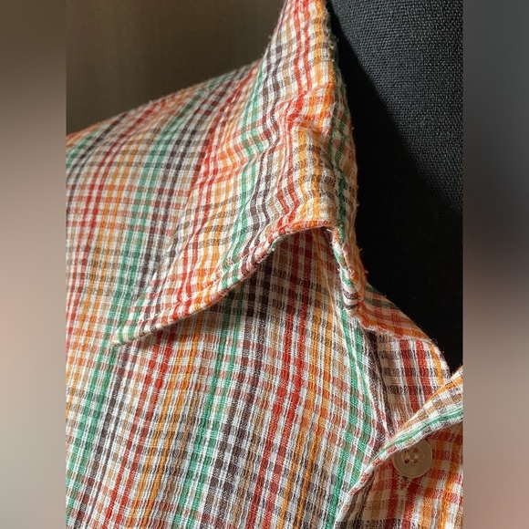 Levi’s vintage rainbow seersucker button down size XL - Picture 4 of 6